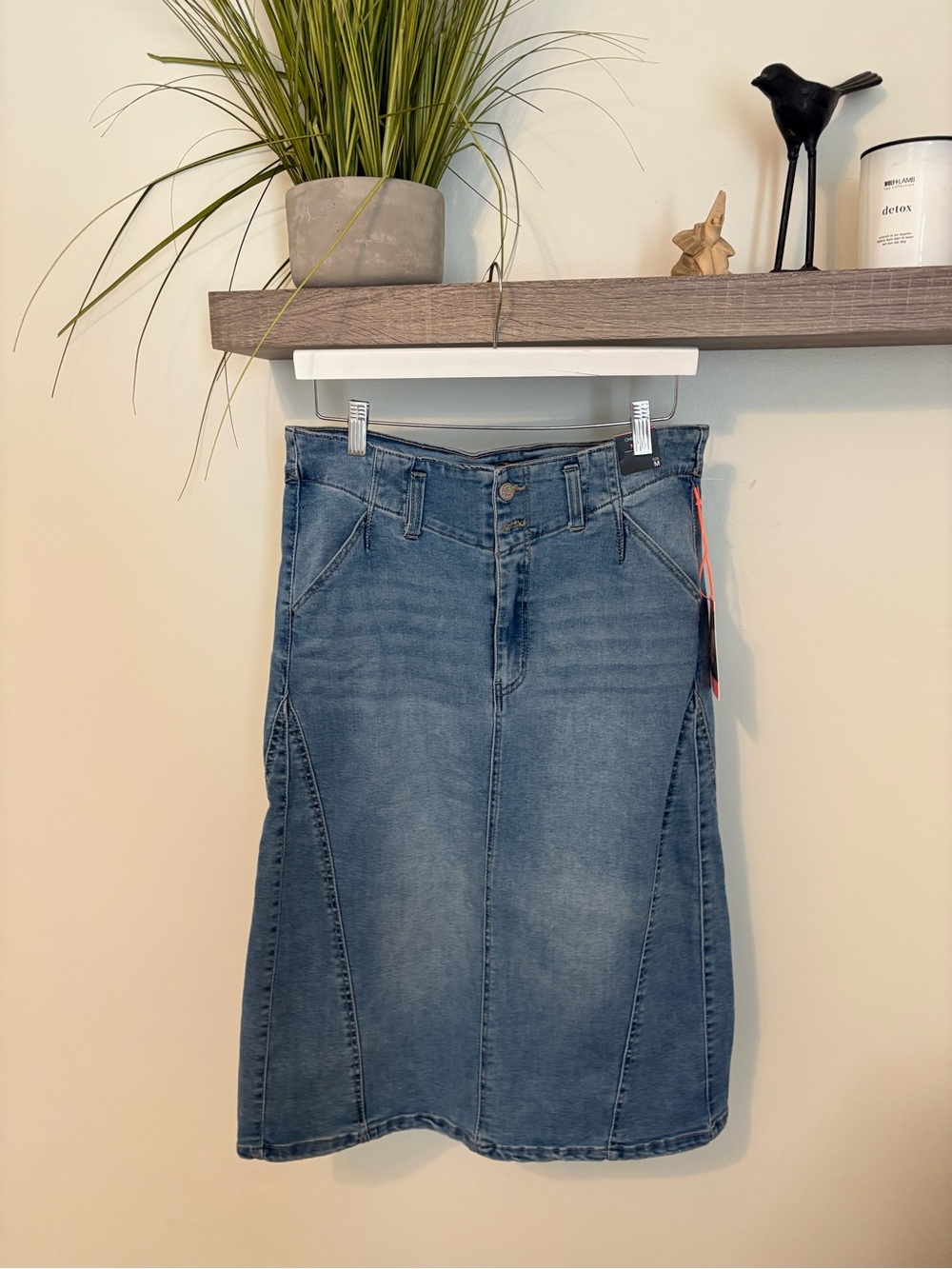 one 5 one Blue Denim Straight Skirt - Picture 2 of 5
